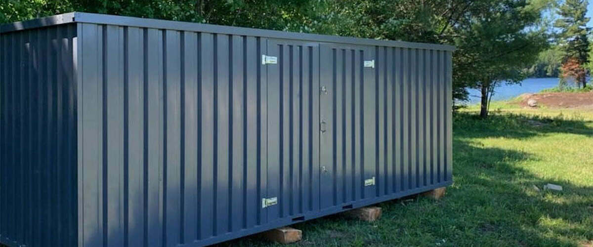 Flat Pack container outside 